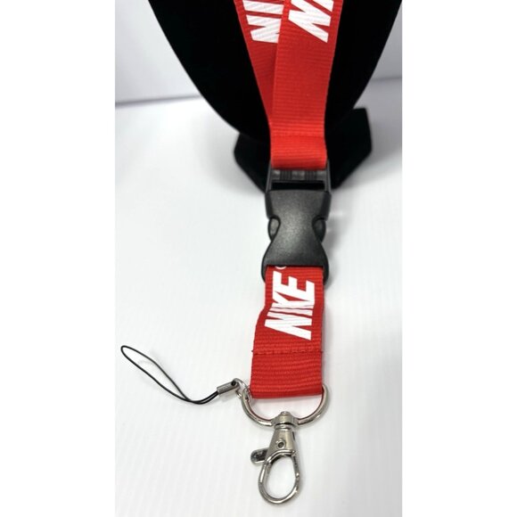 Nike Red And White Lanyard With Detachable Clasp For Keys ID Cards Brand New - Picture 5 of 6
